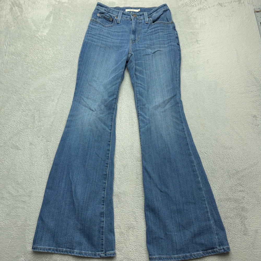 Levis Jeans Womens 26 Blue 726 Flare High Rise Stretch Denim Pants